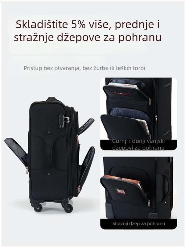Novi kofer od Oxford platna s velikom kapacitom, unisex, s odvojivim kotačima, čvrst i izdržljiv