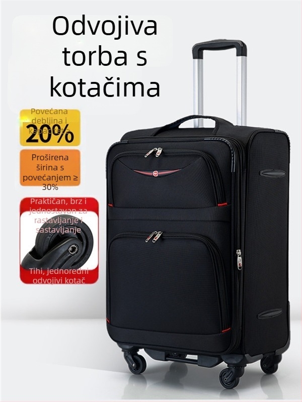 Novi kofer od Oxford platna s velikom kapacitom, unisex, s odvojivim kotačima, čvrst i izdržljiv