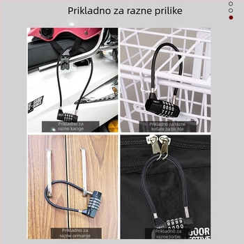 Kombinacijski sigurnosni zup od čelične žice za električni bicikl: košarica, ormarić, kaciga – model A05-40 60, materijal cinkova legura, debljina šipke 8 mm, razmak šipki 185 mm