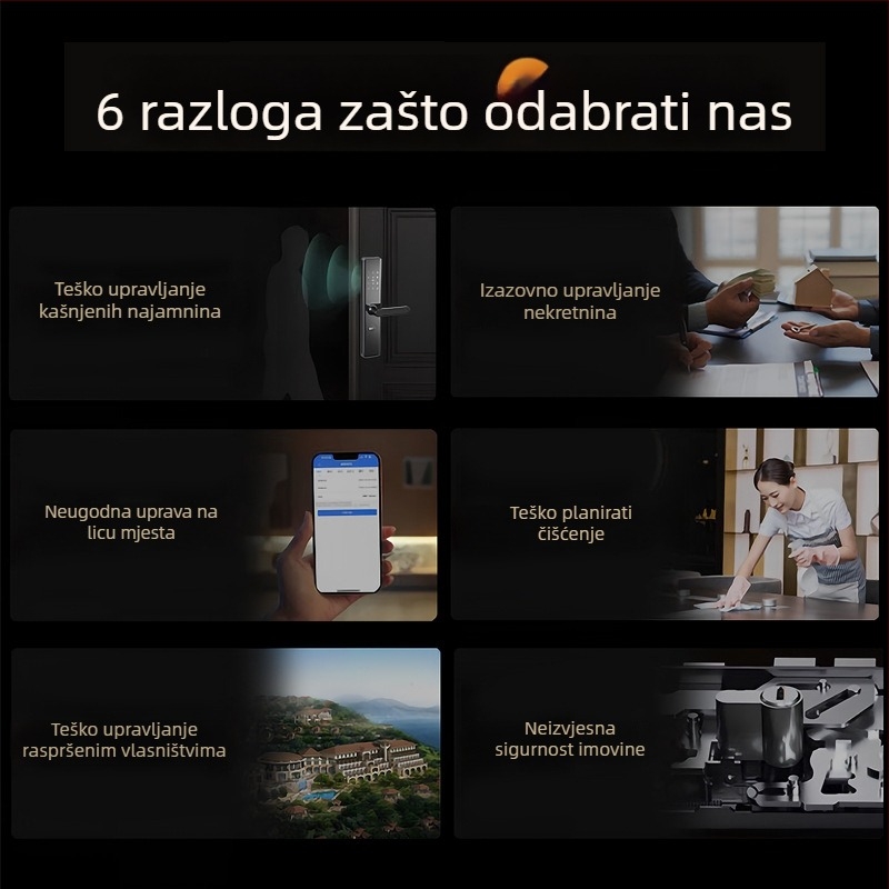 Hotelska elektronička brava za vrata s Bluetoothom, IC kartom, ključem i lozinkom (Model J023-x; Materijal: nehrđajući čelik; Namjena: za hotele; Panel i ručka: aluminijska legura; Offline pohrana podataka)