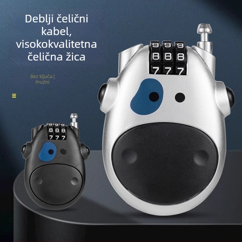 Brava za kacigu s brojevnim kodom za bicikl i električni skuter – PVC, Model: brava za kacigu, Tip: Brojevi, Opća debljina šipke, Opći razmak šipki
