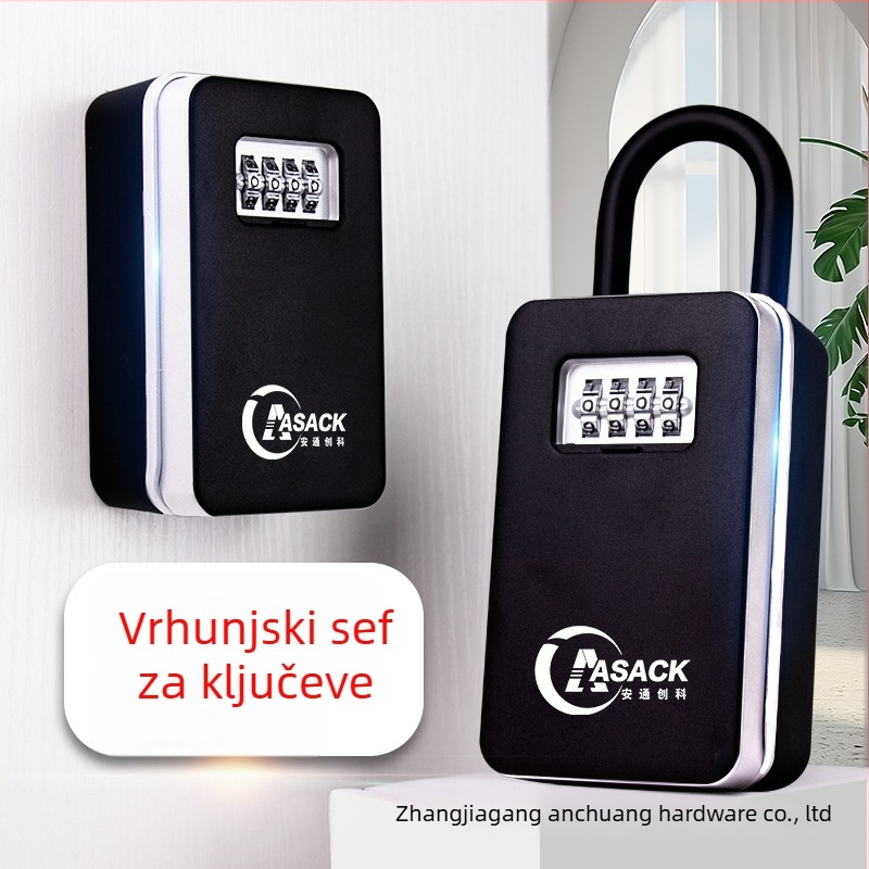 ASACK kutija za ključeve od aluminijske legure s kodnim zaključavanjem – Model 509H-510H, debljina zaključnog šipke 11 mm, razmak šipki 30–35 mm, Mehanički, Moderan stil