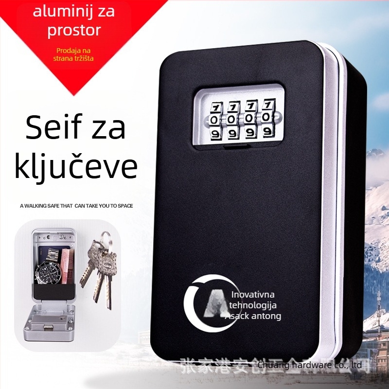 ASACK kutija za ključeve od aluminijske legure s kodnim zaključavanjem – Model 509H-510H, debljina zaključnog šipke 11 mm, razmak šipki 30–35 mm, Mehanički, Moderan stil