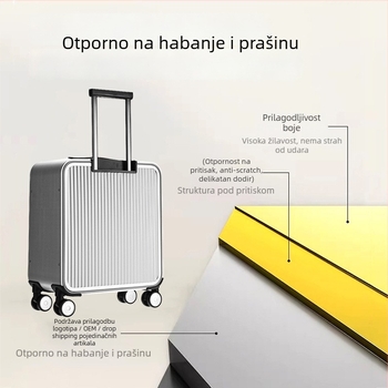 Čvrsti kofer od aluminijsko-magnijevog legura sa bočnim otvaranjem, TSA zaključavanje, unutarnja pretinica za prijenosno računalo i univerzalni kotači.