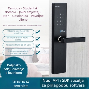 Pametna elektronička brava za vrata s pristupom karticom i upravljanje putem aplikacije (Nehrđajući čelik; Model MF X01; Namijenjena za hotele, škole, apartmane i urede; PIN kod opcija)