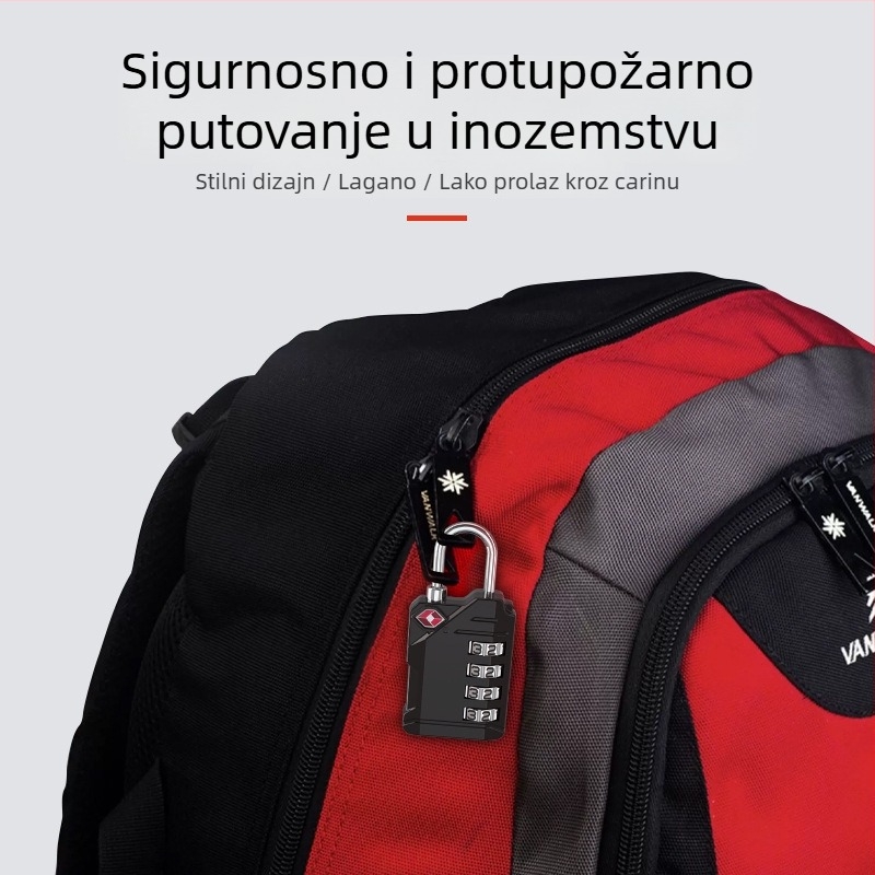 TSA zaključavanje za prtljagu s 4-cifrenim kodom, cinkova legura, model TSA-561, tip: brojčani kod, debljina šipke brave 3,5 mm, razmak šipki 12×20