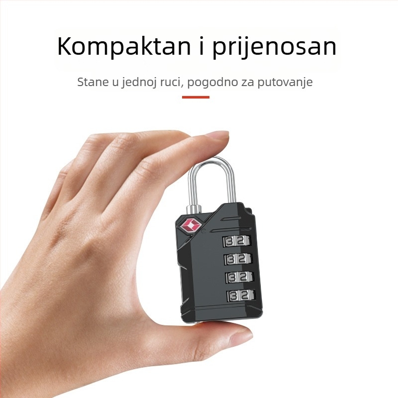 TSA zaključavanje za prtljagu s 4-cifrenim kodom, cinkova legura, model TSA-561, tip: brojčani kod, debljina šipke brave 3,5 mm, razmak šipki 12×20