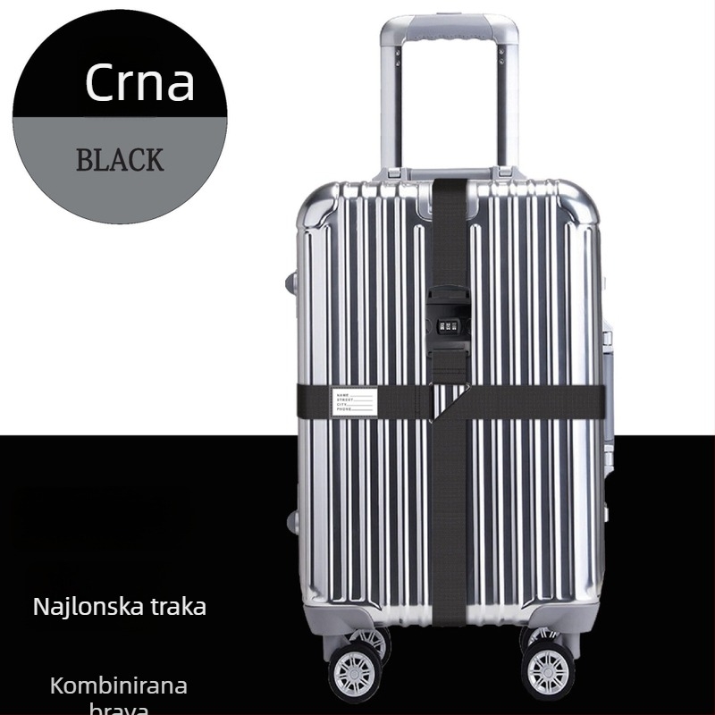 Najlonski križni remen za kofer s TSA bravom – ojačani remen za pakiranje s lozinkom