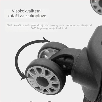 Malena IT kofer na kolica za UK, pretinac za prijenosno računalo, vodootporan Oxford materijal, 360° kotači, TSA brava