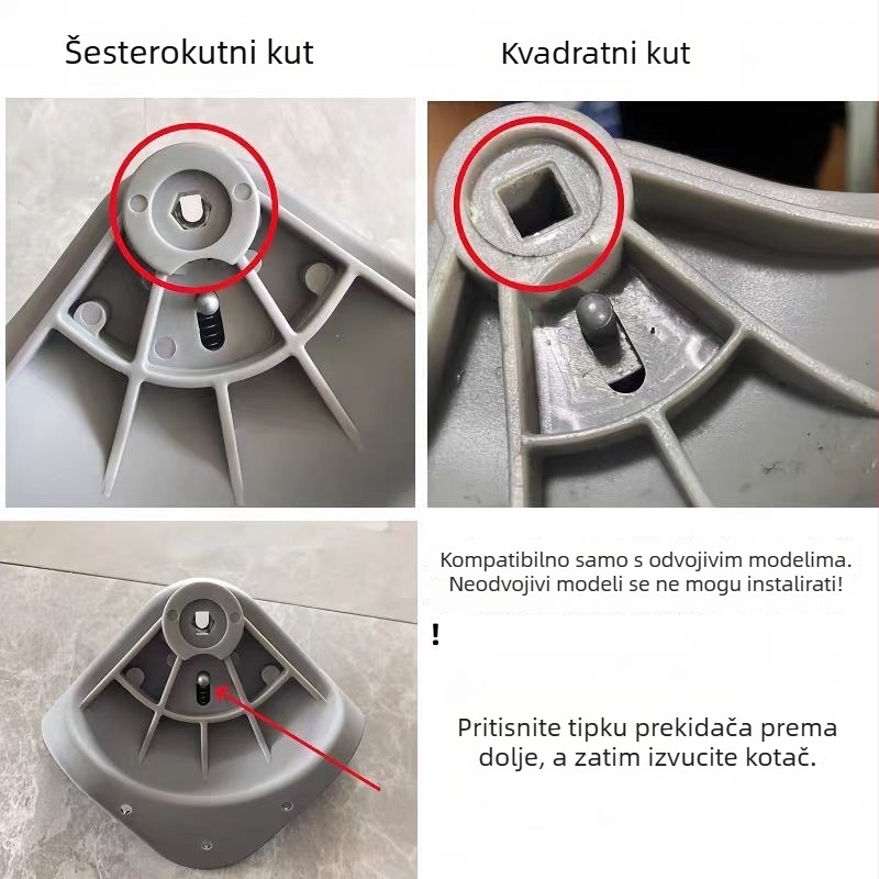 Univerzalni kotači za kofer – dodaci za kofer, tiši kotači za zamjenu, šestougaoni umetci