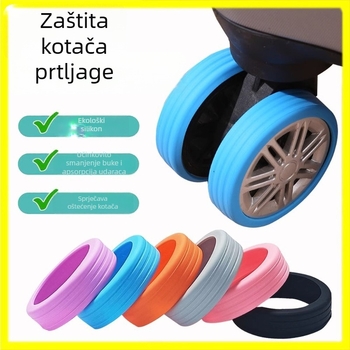 Silikonski zaštitni poklopac za kotačiće kofera sa prugastim uzorkom – smanjuje opterećenje, Pinmu