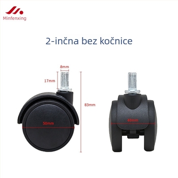 Kotači za stolicu - univerzalni plastični kotači za uredske i izvršne stolice (Materijal: plastika; Kompatibilnost: univerzalna; Namjena: uredske/izvršne stolice)