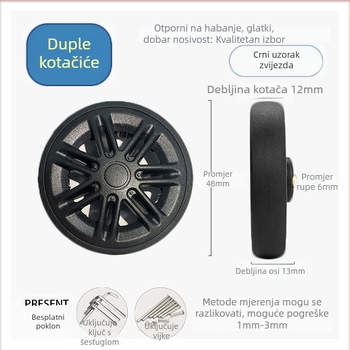 Univerzalno kolo za kovčeg – zamjenski kotač, materijal bakar, dodaci za prtljagu