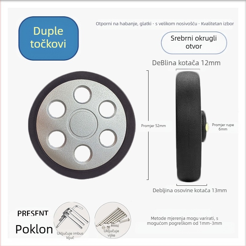 Univerzalno kolo za kovčeg – zamjenski kotač, materijal bakar, dodaci za prtljagu