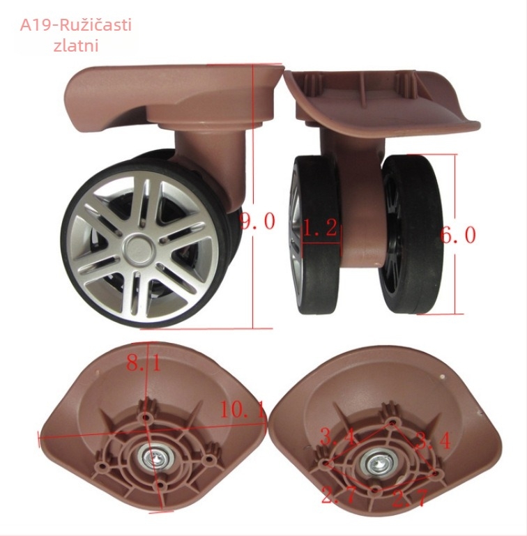 A19 Kotači za prtljagu – okretni, dvostruko-redni, PP+PET, jesen 2021