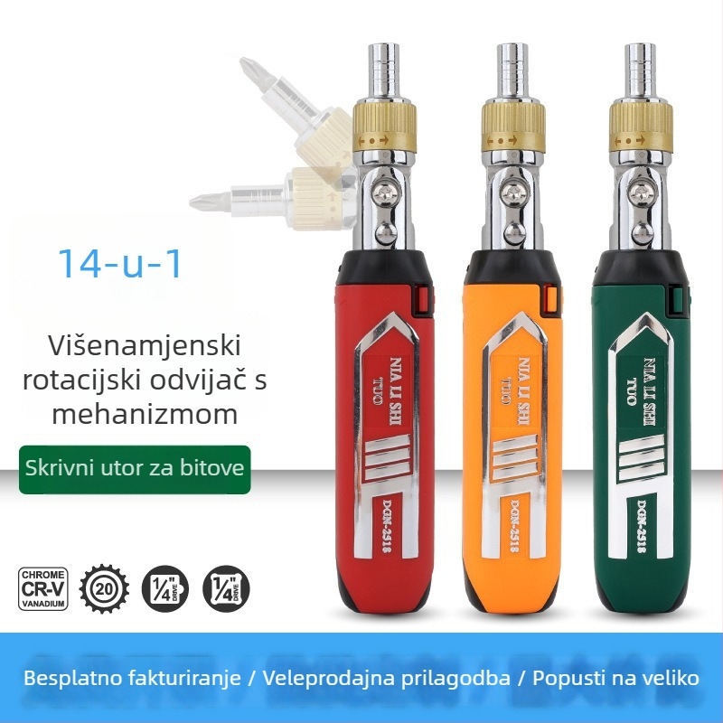 Zhanyi Hardware Set odvijača s mehanizmom radiča – izolirano, maksimalni moment okretnosti 3,5 N·m, oštrice od CR-V čelika