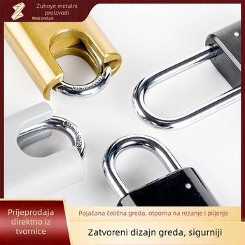Kodna brava za torbe od cinkovog legura, elektroplatinirano, moderni minimalistički dizajn; debljina šipke brave 8 mm; razmak šipki 25 mm; pogodna za torbe i ormariće