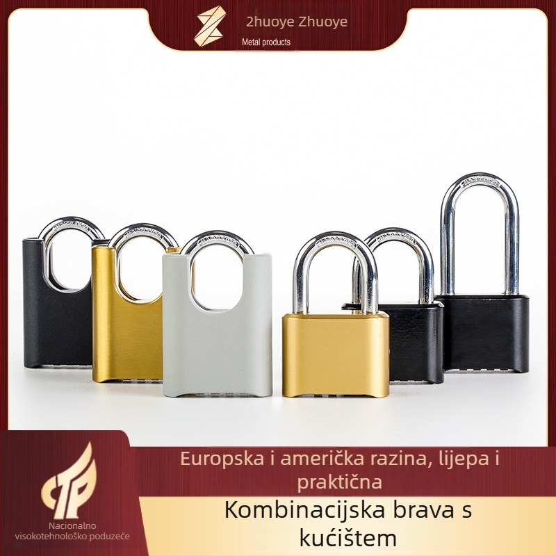 Kodna brava za torbe od cinkovog legura, elektroplatinirano, moderni minimalistički dizajn; debljina šipke brave 8 mm; razmak šipki 25 mm; pogodna za torbe i ormariće