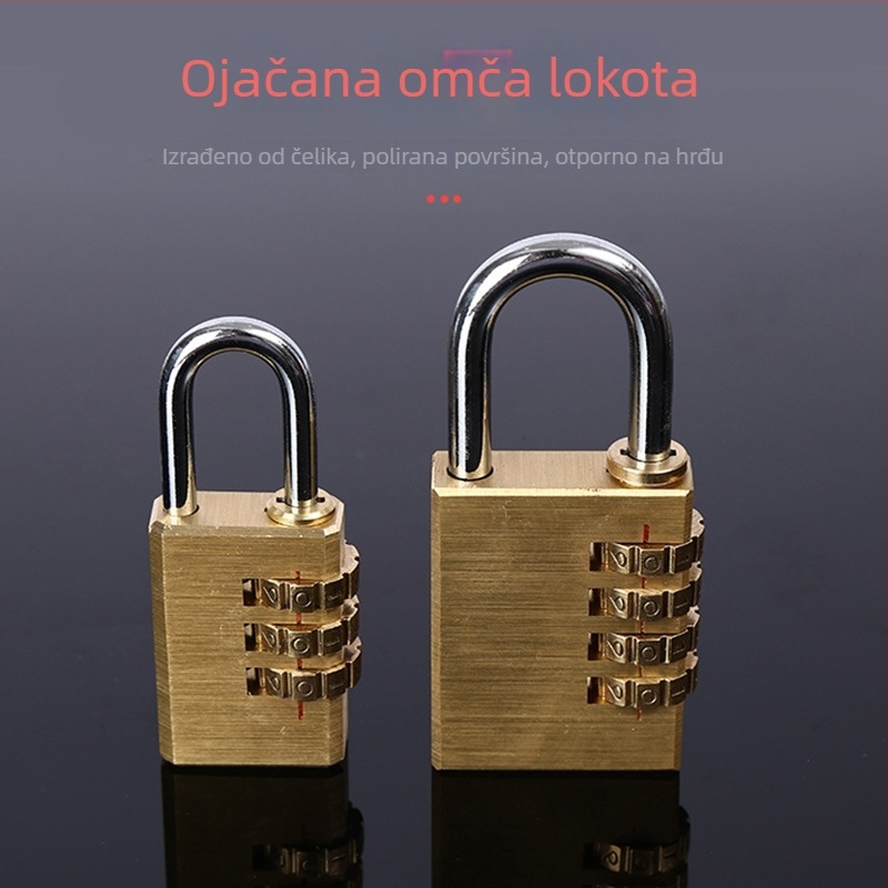 Howlin bakreni četverocifreni lokot, Type C, mini za prtljagu i ormariće u teretani