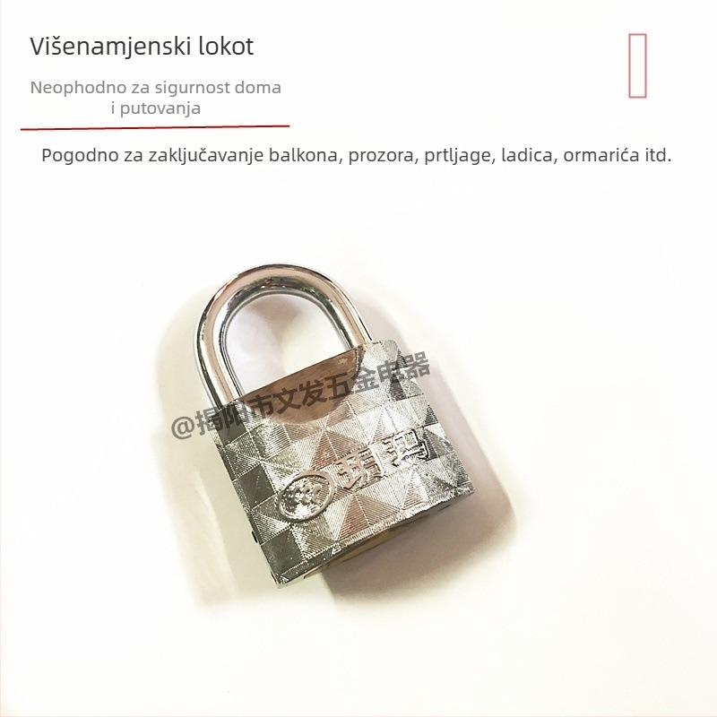 Yuema 276 sigurnosni katanc od legure čelika – kompaktni katanc za vrata skladišta i domova, ormariće i prtljagu; zaštita od krađe i provale; rad s jednim ključem