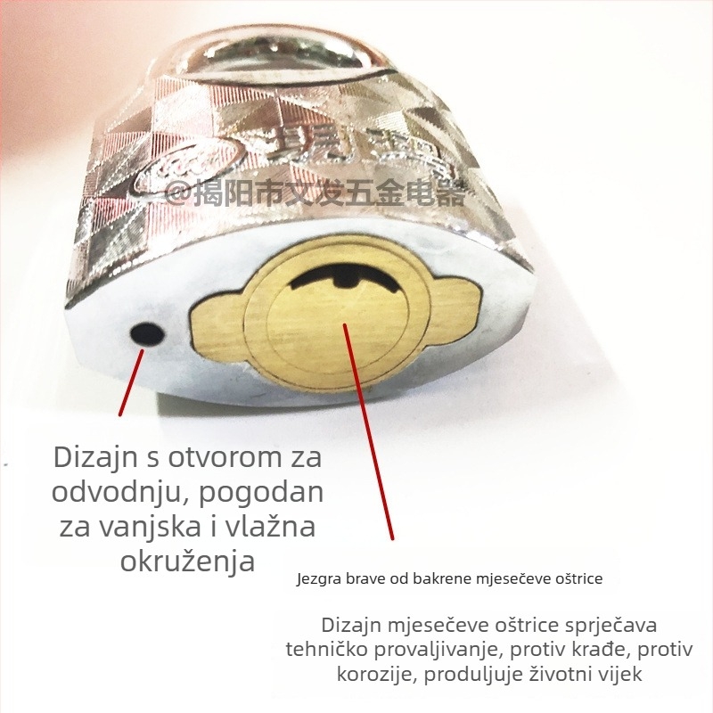 Yuema 276 sigurnosni katanc od legure čelika – kompaktni katanc za vrata skladišta i domova, ormariće i prtljagu; zaštita od krađe i provale; rad s jednim ključem