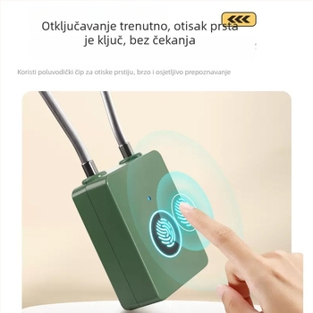 Pametna brava s otiskom prsta i žičanim kabelom za bicikle, ormariće, vrata, torbe i kacige – brava s kodom i mekanim dugim užetom