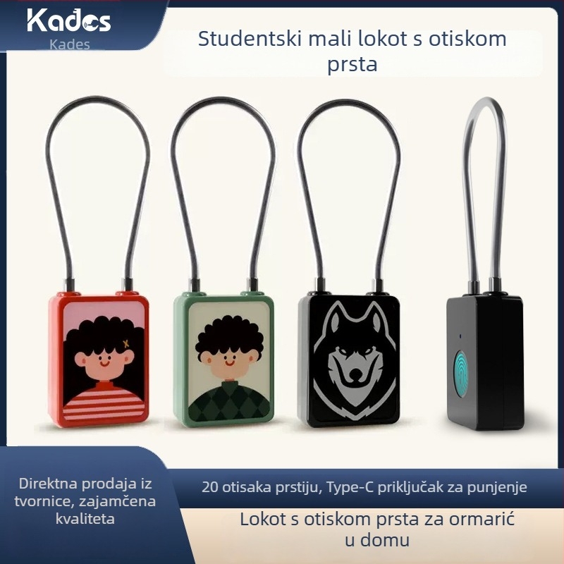 Pametna brava s otiskom prsta i žičanim kabelom za bicikle, ormariće, vrata, torbe i kacige – brava s kodom i mekanim dugim užetom