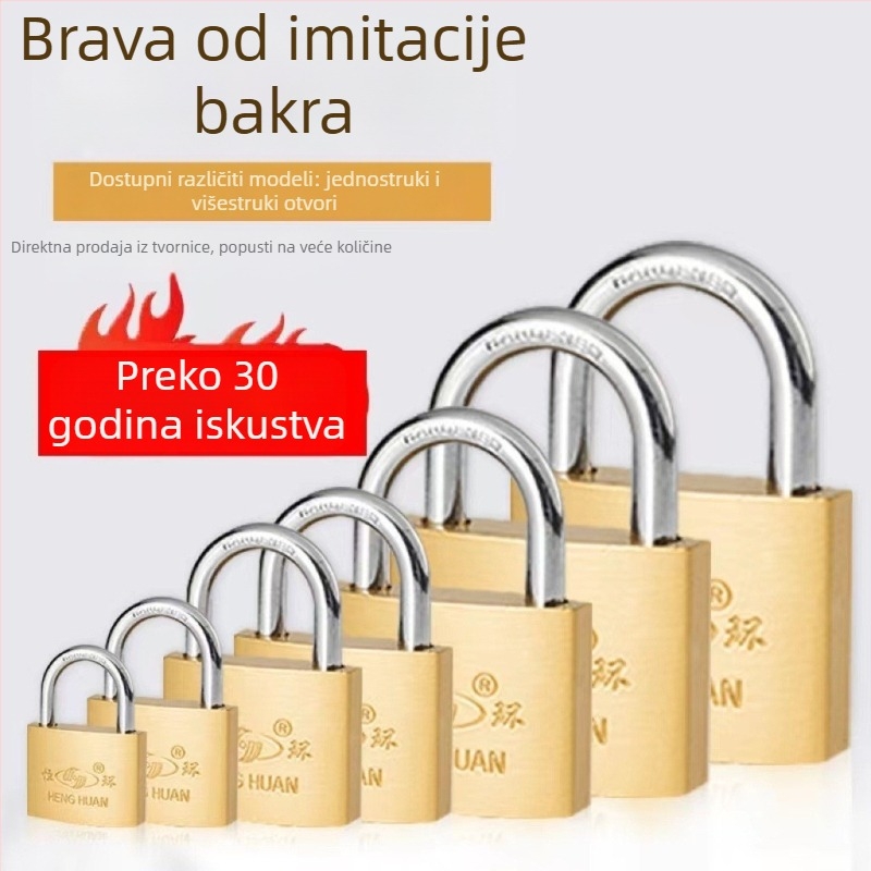 Katanac od imitacije bakra za ormariće u domu i vanjska vrata – antifurt, kućna upotreba, kompaktan mali katanić