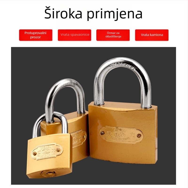 Katanac od imitacije bakra za ormariće u domu i vanjska vrata – antifurt, kućna upotreba, kompaktan mali katanić