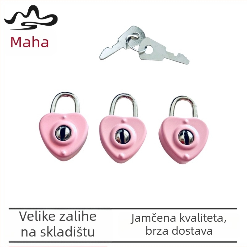 Brava u obliku srca, metalna, model 1652, marka Mountains and Rivers, za prtljagu, dnevnik i DIY dodaci