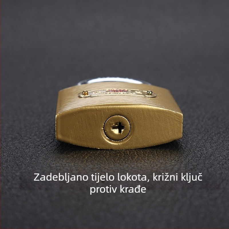 Željezni katanac s križnim ključem, mali promjer, imitacija mjedi, za unutarnju upotrebu, brava za ladicu