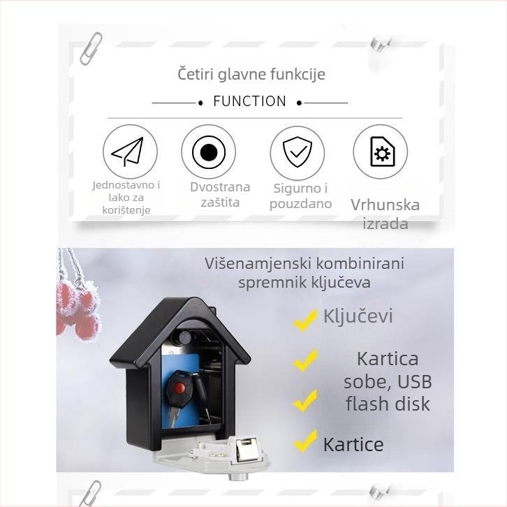 Kutija za ključeve s kombinacijskim zaključavanjem, zidna, legura, model G6