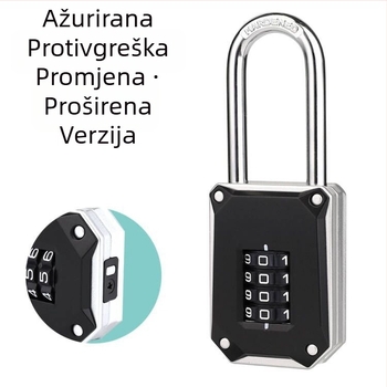 4-cifrena numerička brava za ormariće u teretani NF005E - cinkovano legura, debljina šipke 6,8 mm, razmak šipki 22 mm