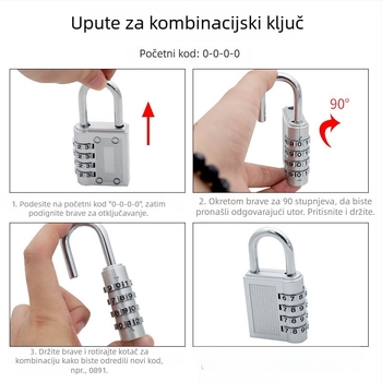 Digitalni katanc s digitalnim kodom za ormariće u domu, teretani, arhivu i prtljagu — tip C, legiranog čelika, moderan dizajn