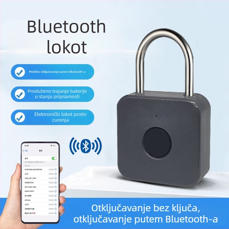 Elektronički Bluetooth katanc s zaštitom od curenja podataka za povjerljiv transport opreme u kutijama i ormarićima; mini punjivi katanc