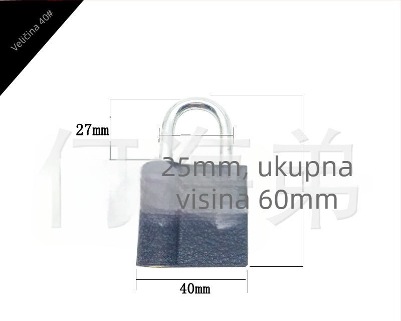 Baoyuan crni željezni lokot od 40 mm s tumbler mehanizmom – Marbles Top Lock, za školske ormariće i torbe