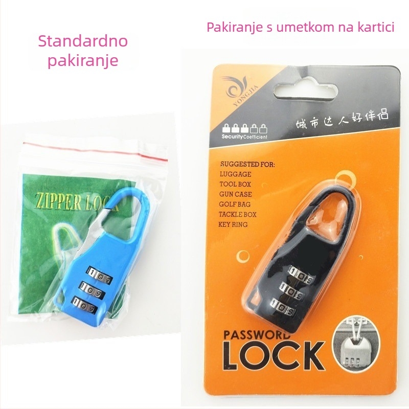 ZNBA Mini ključavnica za ruksak – ključavnica od cinkovog legura s križnim kombinacijskim mehanizmom i logotipom, 28 g, mogućnost prilagodbe, pogodna za ruksake, putne torbe, sportske torbe i poslovne darove