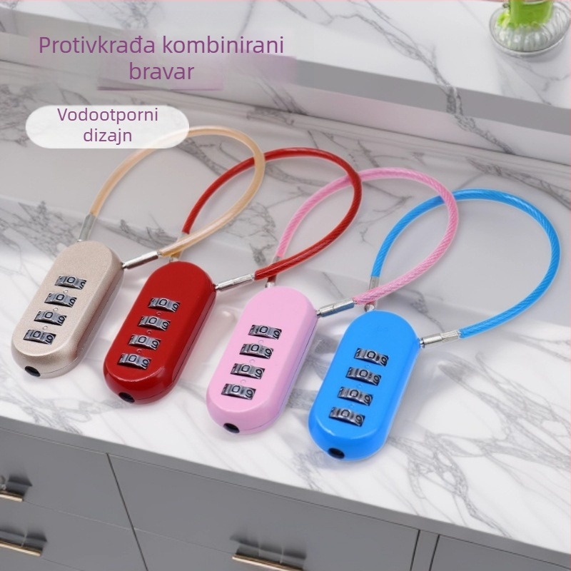 Model 8003 Mehanički set brava od cinka — Produženi sustav zaključavanja košare bicikla, brava za kacigu, kabelska brava, žičano uže, kombinacijska brava, brava za kofer