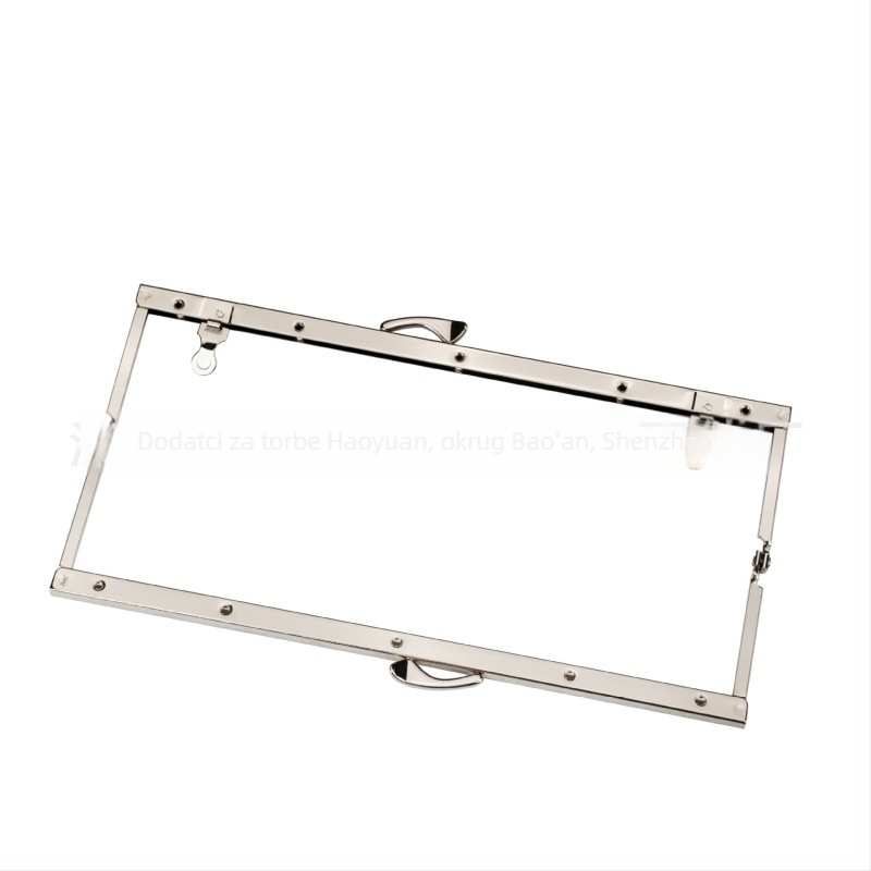 Hardver za okvir novčanika za DIY torbe; profili fishtail i pseća glava; ručno bušeni otvori sa vijcima (Željezo; Proljeće 2023; Dodaci za torbe)