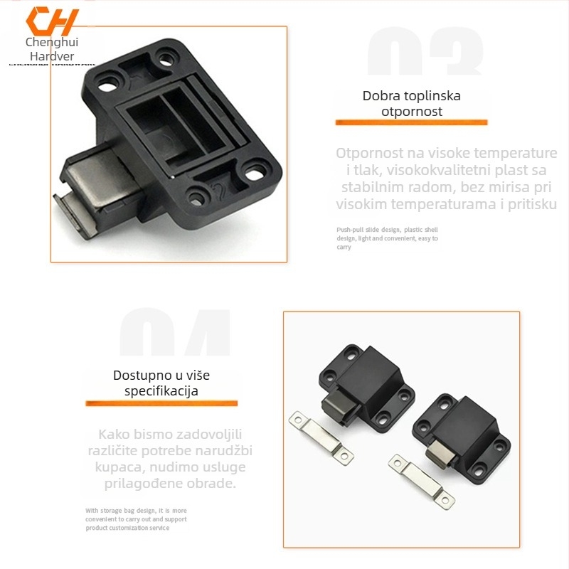 Kućna brava za kućnu upotrebu, model 846, plastično tijelo, Fujian Hardware, moderni minimalistički stil