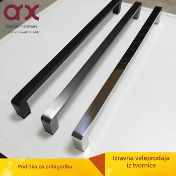 Drška za staklena vrata od nehrđajućeg čelika s kvadratnim cijevima – Model Q-2233, završni sloj u ogledalu, za vrata s aluminijskim okvirom, marka Qiang Xin
