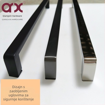 Drška za staklena vrata od nehrđajućeg čelika s kvadratnim cijevima – Model Q-2233, završni sloj u ogledalu, za vrata s aluminijskim okvirom, marka Qiang Xin