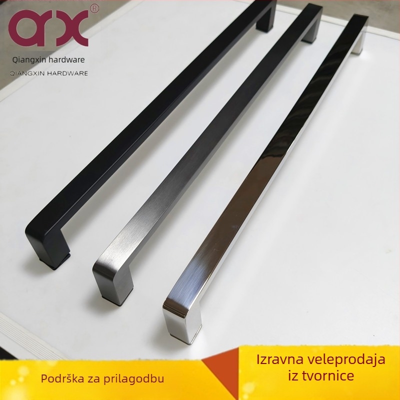 Drška za staklena vrata od nehrđajućeg čelika s kvadratnim cijevima – Model Q-2233, završni sloj u ogledalu, za vrata s aluminijskim okvirom, marka Qiang Xin
