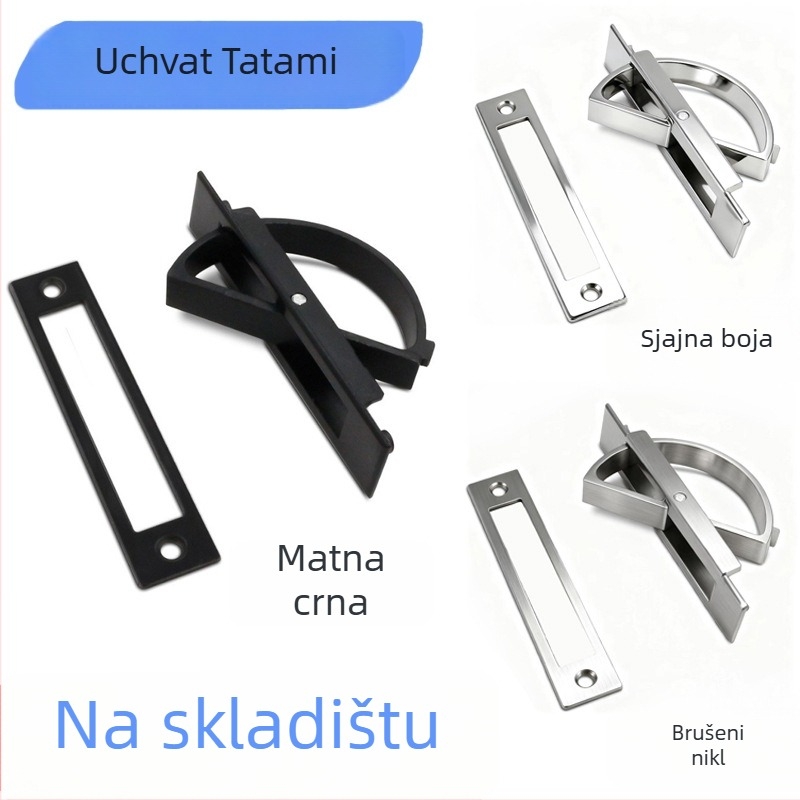 Tatami skrivena ručica za ladice - cinkovog legura, lijevanje pod pritiskom, moderan minimalistički stil