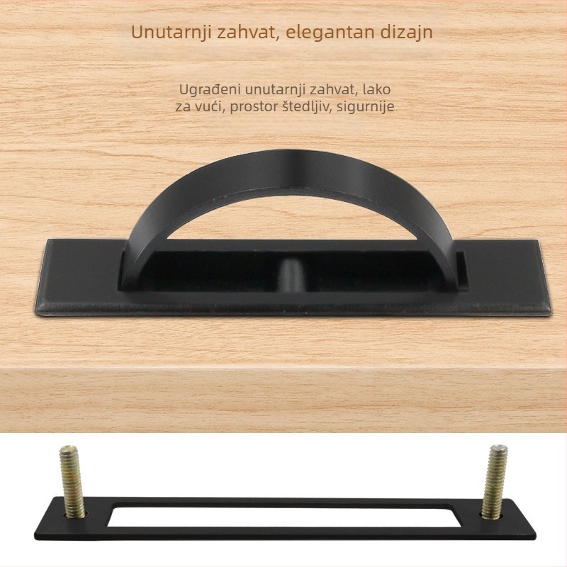Tatami skrivena ručica za ladice - cinkovog legura, lijevanje pod pritiskom, moderan minimalistički stil