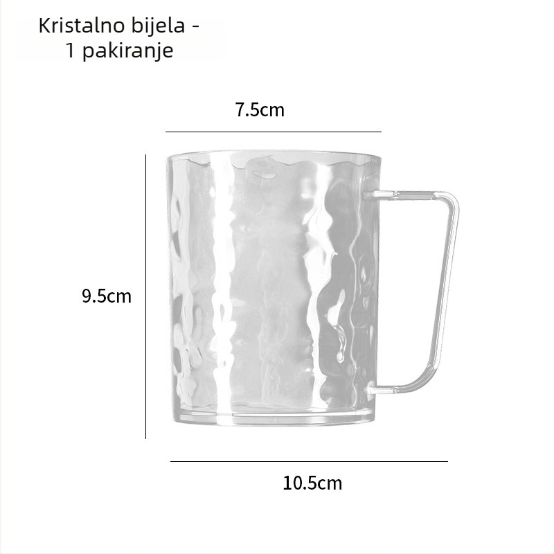 Čaša za usta i četkicu za zube s drškom, akril, cilindričnog oblika, s uzorkom ledenog glečera