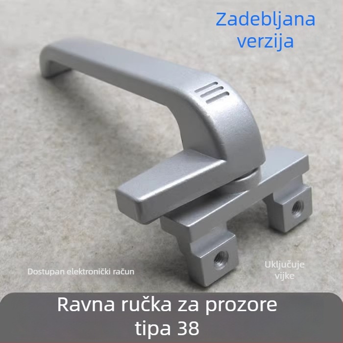 Debljeg aluminijski spojni držač za vrata i prozore, tip 38, plosnata ručka za prozore, pogodna za fasadne prozore, oblik 7