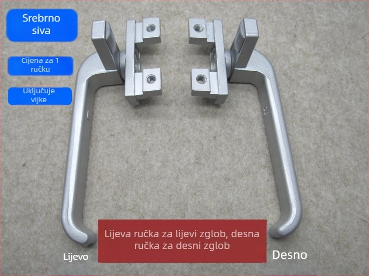 Debljeg aluminijski spojni držač za vrata i prozore, tip 38, plosnata ručka za prozore, pogodna za fasadne prozore, oblik 7