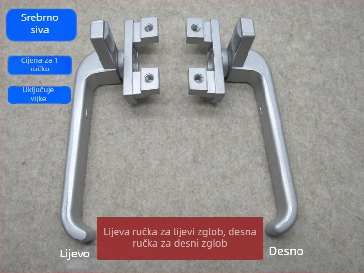 Debljeg aluminijski spojni držač za vrata i prozore, tip 38, plosnata ručka za prozore, pogodna za fasadne prozore, oblik 7