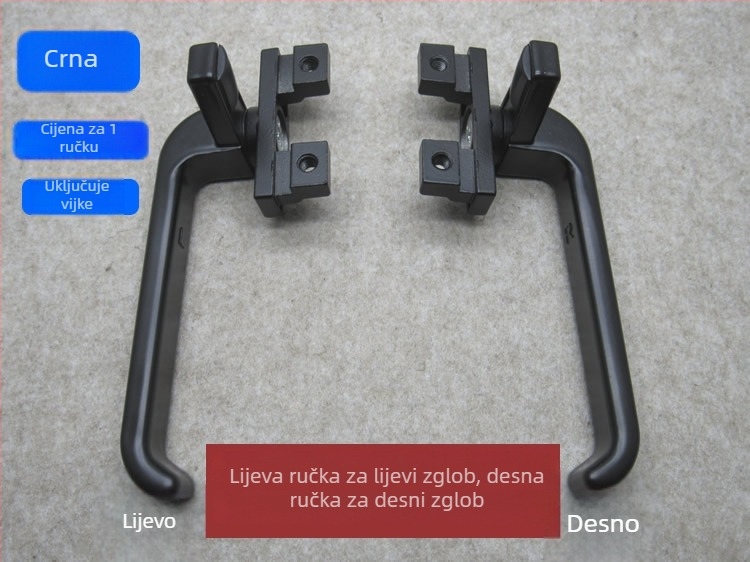 Debljeg aluminijski spojni držač za vrata i prozore, tip 38, plosnata ručka za prozore, pogodna za fasadne prozore, oblik 7